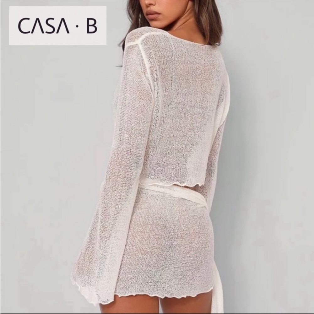 NEW to CASA B💫| On Island Time Sheer Wrap Skirt + Front tie Coverup Set - Picture 4 of 6
